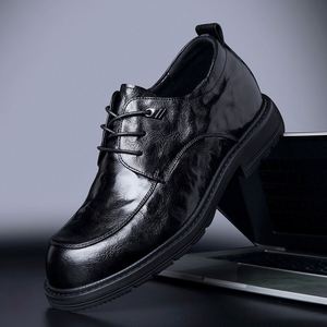 Zapatos de Piel de Oveja para Hombre, Estilo Británico Premium, Punta Redonda, Antideslizantes, Amortiguadores, con Cierre de Cordones, para Fiestas, para Todas las Temporadas - Product Image 6