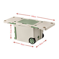 Pique-nique en plein air pliable aliments frais glacière Portable en plastique Table pliante boîte isolée avec poignée et roues
