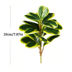 Altın yaprakları ile yeni yapay Ficus Microcarpa şube ev dekor için plastik Mini yeşil bitki - Product Image 6