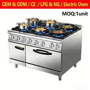 Équipement de cuisine professionnel pour usine et cuisine commerciale, cuisinière à gaz et four multifonction en acier inoxydable à 6 brûleurs DB-YQ-6E - Product Image 1