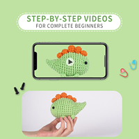 Kit de Bricolage en Crochet Stegosaurus Mignon de Dessin Animé en Gros, Fil Non-Déchirable, Décoration de Bureau Faite à la Main, Cadeau
