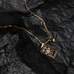 Collar con Colgante Cuadrado Simple <span class=keywords><strong>2022</strong></span>, Collar de Acero Inoxidable de Alta Calidad, Collar con Signo Zodiacal Único para Mujeres <span class=keywords><strong>y</strong></span> Niñas - Product Image 5