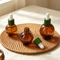 Flacons compte-gouttes en verre ambré pour huiles essentielles 20ml 30ml 50ml pour l'aromathérapie, l'huile capillaire, le sérum, l'huile à barbe, l'huile pour cuticules avec bouchons compte-gouttes