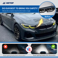 Phares HETOP G20 2019-2022, pièce auto bicolore LED, série 3 G28, jaune et blanc, DRL, interrupteur, feux de jour pour BMW