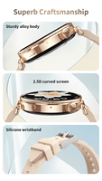 Montre Connectée Sport Tendance 2026 pour Femme avec Fonction d'Appel, Bracelet Rond 1,27 Pouces CY37 Noir et Or