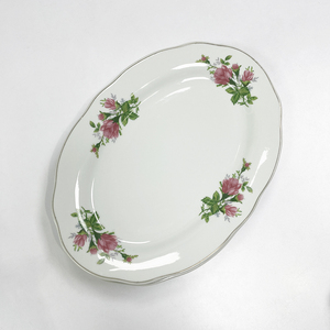 Piatto Ovale in Ceramica con Decalcomania a Forma di Pesce per Colazione, 12 Pollici, Prezzo all'Ingrosso per Ristoranti - Product Image 1