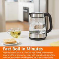 Samovares 1,8L + 0,6L, échantillon gratuit, appareil électroménager, pot à thé en verre borosilicate, bouilloire électrique avec contrôle multi-températures