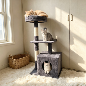 Árbol para Gatos al por Mayor, Casa para Gatos, Muebles <span class=keywords><strong>de</strong></span> Interior, Torre Multinivel con Postes Rascadores, Fabricación OEM Personalizada para Europa - Product Image 3