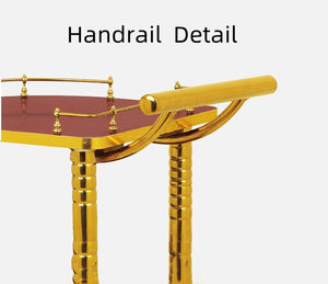 Luxury Liquor Trolley Royal Hand Dessert <strong>Cart</strong> 3 Tier Titanium <strong>Wooden</strong> European Four Wheels Hotel Restaurant Gold Hotel Furniture - Product Image 4