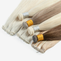 Extensiones de Cabello Humano Virgen Premium Genius Weft, Doble Trama, Puntas Gruesas, 100% Cutícula Alineada, Trama Plana Sin Costuras, Sin Retorno de Cabello