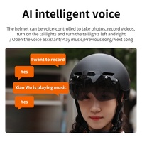 Casque intelligent de ville connecté avec caméra et commande vocale IA, rechargeable, pour vélo