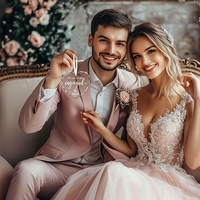 Pendentif en verre cœur et rond de 3 pouces, cadeau de fiançailles avec boîte, ornement de mariage en cristal vierge pour gravure laser