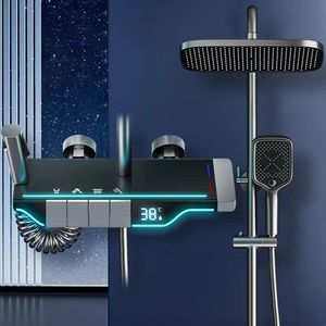 <span class=keywords><strong>2024</strong></span> <span class=keywords><strong>Top</strong></span> Piano Key Grey Baño Pantalla digital Grifo Sistema de ducha Bañera Caliente y fría 4 Funciones Grifo Juego de ducha inteligente - Product Image 6