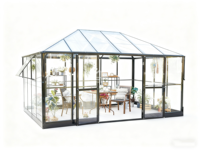 Serre Moderne Robuste en Aluminium Thermolaqué avec Plaques de Polycarbonate – Respectueuse de l'environnement pour le Jardinage et les Loisirs