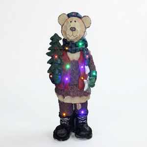 Oso de Madera Tallado con Luces LED - Product Image 1