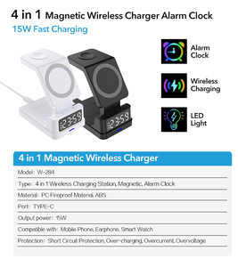 <span class=keywords><strong>Meilleur</strong></span> vendeur Station de charge sans fil à charge rapide 15W multifonctionnelle avec horloge et veilleuse - Product Image 6