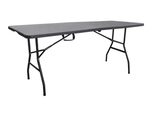 Table de jardin 6FT Rattan Noir Pliable Heavy Duty Catering Outdoor Trestle Party Portable Table Pliante en plastique - Product Image 2