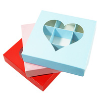 Boîtes de boulangerie en kraft écologiques, portables et réutilisables, avec fenêtre en forme de cœur, pliables, pour l'emballage de desserts pour la Saint-Valentin et les mariages