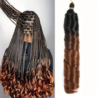 Extensions de cheveux synthétiques bouclés 150g, style queue de cheval, ondulations lâches, boucles en spirale, tresses au crochet, boucles françaises, pour tressage