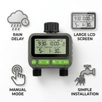 Programmateur d'arrosage WiFi Tuya 2 zones avec capteur de pluie, contrôle vocal via application, pour arrosage de jardin et pelouse, compatible Alexa