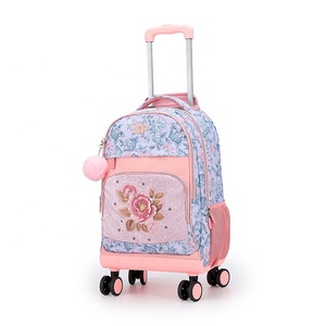 OEM Universal Wheel School Trolley <strong>Bag</strong> for Girls Wholesale Factory Direct Travel <strong>Roller</strong> <strong>Bag</strong> with Zipper Closure Student Backpack - Product Image 2