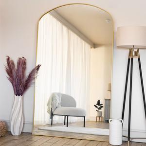 Yoko - Specchio ad Arco in Metallo Dorato - 200cm X 120cm - Product Image 1
