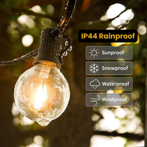 Guirlande lumineuse en alliage G40 à 25 ampoules, norme UE/US, pour Noël, Halloween, décoration, étanche IP44, 25 pieds, camping en plein air - Product Image 2