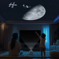 Proyector de Luz Nocturna Minimalista Ecológico LED HD 4K 12 en 1 con Función de Voz NFC, Altavoz BT, Ruido Blanco, Alimentación USB, 360, FCC/CE