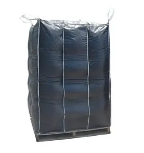 FIBC 1吨袋炭黑巨型袋生物炭木炭沥青防水挡板大袋