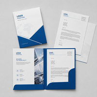 Carpeta de Papel para Documentos de Oficina, Personalizada, de Alta Calidad, con Logotipo Empresarial Impreso a Todo Color, Tamaño A4, Doble Cara