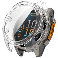 HUANLONG Pelindung Layar Kaca Temper Anti Gores dengan Casing Pengganti Karet untuk Garmin Fenix8 51mm/47mm/43mm