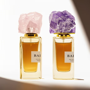 Diseño Profesional OEM ODM, Etiquetas Personalizadas para Perfumes, Tapa de Cierre a Presión, Botella de Perfume de Vidrio Transparente Vacía de 50 ml y Tapa de Jade - Product Image 1