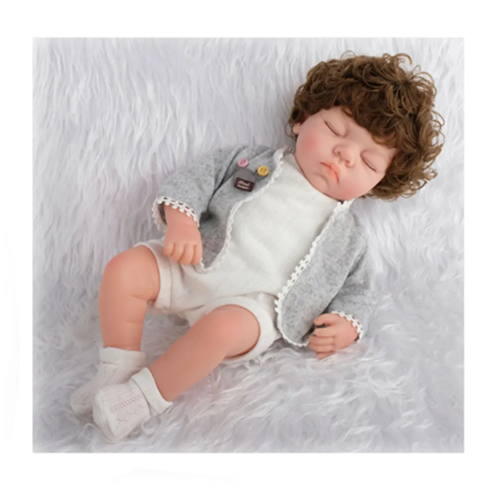 Baby Realistic Girl Silicon Body Full Newborn Soft With Black Clothes Lifelike Reborn Doll