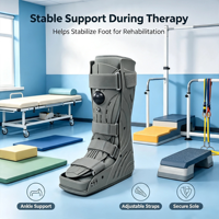 Botte orthopédique Aircast personnalisée, directement de l'usine, avec chambre à air gonflable, coque fine et semelle compensée, pour la récupération des entorses et fractures de la cheville