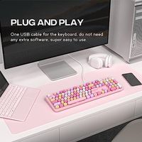 Keyboard Komputer Kabel OEM ODM Tombol Bulat Gaya Mesin Ketik Retro Ukuran Penuh USB Plug and Play untuk Laptop PC Desktop Wind