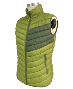 Women's 100% Polyester Color-Block Padded Waistcoat Lightweight Quilted Vest Stand Collar Outdoor OEM Service Gilet Jacket - Product Image 2