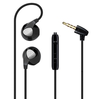 Écouteurs intra-auriculaires sportifs stéréo filaires HiFi avec prise jack 3,5 mm, réduction active du bruit (ANC), étanches IPX7