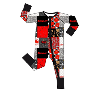 Baju Tidur Bayi Baru Lahir Bahan Bambu Lengan Panjang Resleting Ganda, Stok Tersedia, Lembut, Model Barat, Resleting untuk Aktivitas Berburu/Memancing - Product Image 1