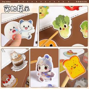 Pegatinas de resina epoxi Jiuyan, pegatinas de cristal adhesivas personalizadas transparentes en 3D con dibujos animados para diario, venta al por menor - Product Image 1