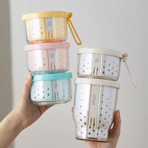 Plastic Fruit Cup <b>Lunch</b> <b>Box</b> Portable Storage Container Salad Bowl Outings Drainage Refrigerator Food-Grade Preservation <b>Box</b> - Product Image 1