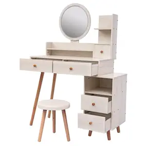 Moderne Schminke Tisch Make-up-Tisch mit Spiegel Schlafzimmer Aufbewahrung Make-Up-Schminktisch mit Schublade