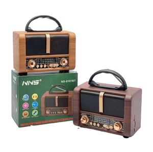 Factory Retro Wooden Radio AM FM SW Radio Portable Speaker with Handle for Outdoor Camping Home Decoration Portable Speaker - Product Image 1