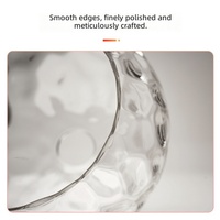 Abat-jour en verre transparent à effet d'ondulation moderne, couvercle de lampe rond en verre transparent pour éclairage décoratif intérieur