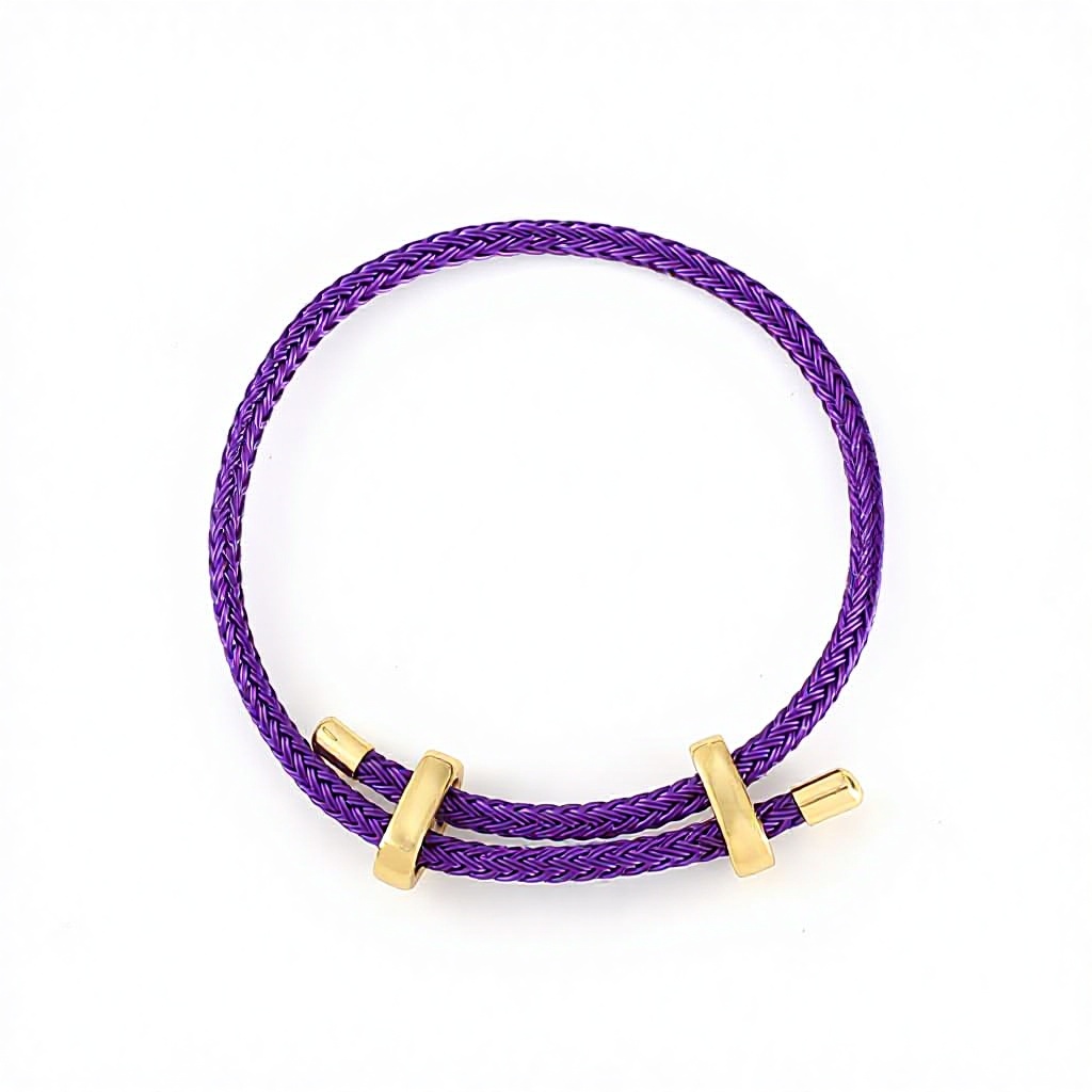 32mm gold buckle wire rope lavender purple