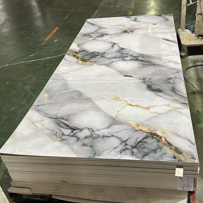 High Quality 1220 * 2440mm Pvc Marble Wall Panel High Gloss Waterproof ...