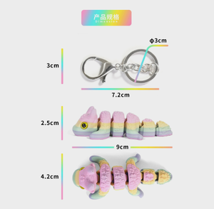 พวงกุญแจมังกรพิมพ์ 3 มิติ Luckykoo พร้อมหางเป่าฟอง สำหรับกระเป๋าเป้สะพายหลัง/กระเป๋าเดินทางเพื่อความปลอดภัยของเด็ก - Product Image 3