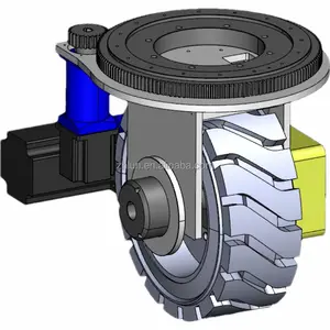 ZHLUN borracha roda de acionamento do pneu com agv servo motor para oficina entregando ou transferência de equipamentos pesados agv roda motriz