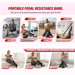 Bande de Résistance à Pédale en Latex Améliorée 55lbs avec Poignée pour Exercices Assis, Équipement de Gymnastique, Entraînement de la Force des Abdos <span class=keywords><strong>et</strong></span> du Core, Thérapie Physique - Product Image 6
