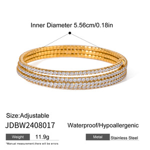 Women's Stainless Steel and Titanium Fashion Bracelet and Necklace Non-Fading Zircon Collar Cross-Border Jewelry Bangles - Product Image 2