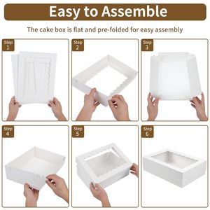 Wholesale Design Recyclable <strong>Bakery</strong> Pastry Dessert Display Food Grade Cake <strong>Box</strong> with Window - Product Image 2